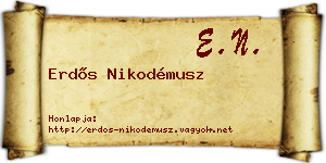Erdős Nikodémusz névjegykártya